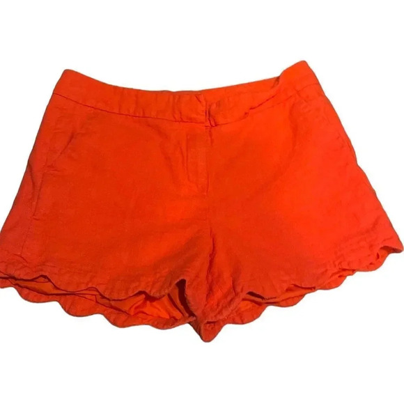 CYNTHIA ROWLEY coral scallop trim flat front short - Picture 1 of 5